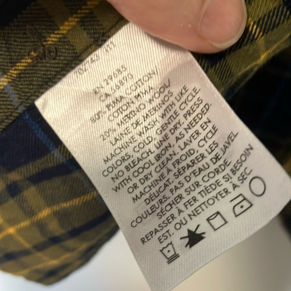 Pendleton Men's Navy and Mustard Plaid Shirt - Picture 3 of 6
